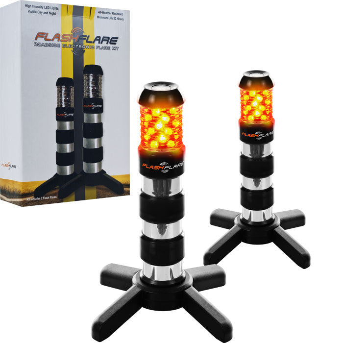 2PC Roadside Electronic Flash Flares - Black